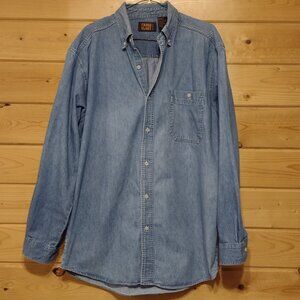 Vintage Faded Glory Denim Button-Up Shirt Large